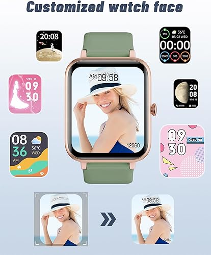 Vista 69 de GRV - Reloj inteligente para teléfonos iOS y Android, unisex, con IP68 impermeable, rastreador de actividad física con monitor de ritmo cardíaco