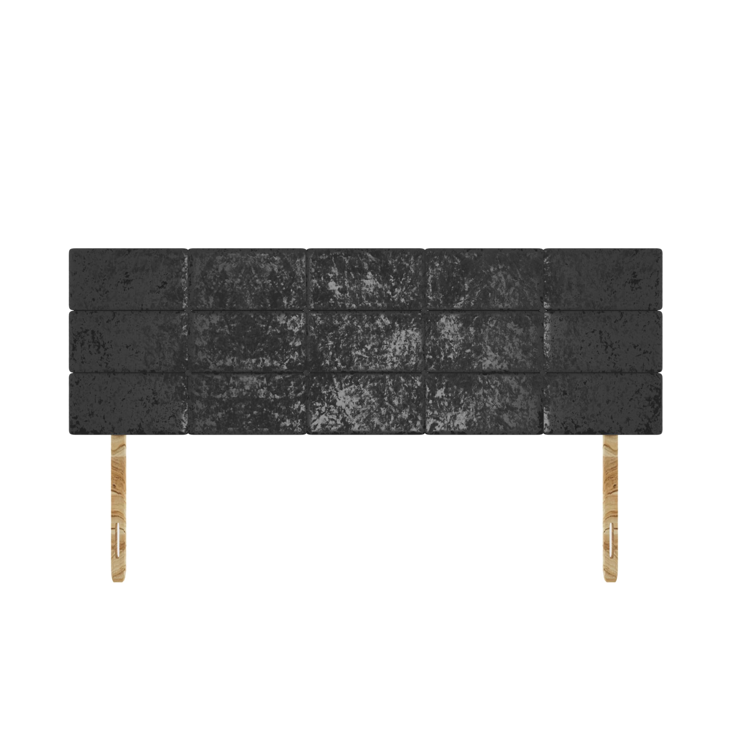 SANA SLEEP Rio Crushed Velvet HeadBoard - Luxury 20" Upholstered Design for Divan Beds - Multiple Fabric Options for Bedroom and Hotel Furniture - 4FT Small Double - Gun Grey