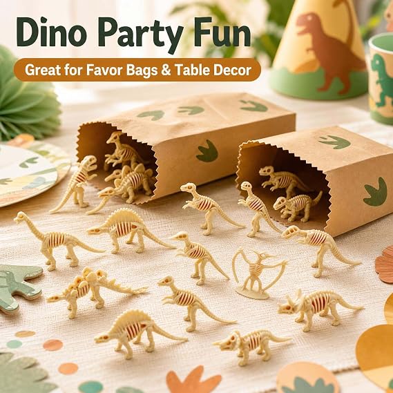 36PCS Dinosaur Bones, Mini Dinosaur Figures Fossils Party Decorations