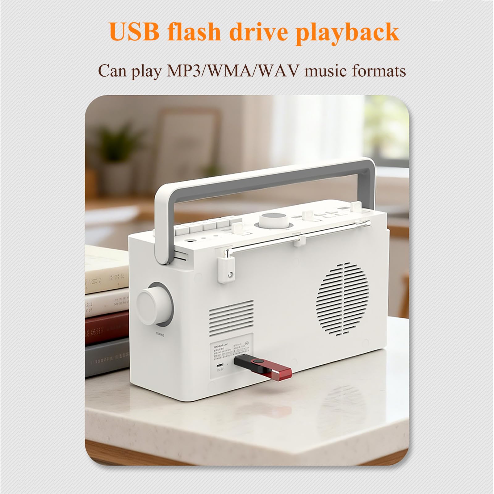 Lettore di cassette Bluetooth, radio e registratore nostalgici, riproduzione USB, trasferimento di cassette, supporta formati MP3/WMA/WAV per la riproduzione e la registrazione di musica