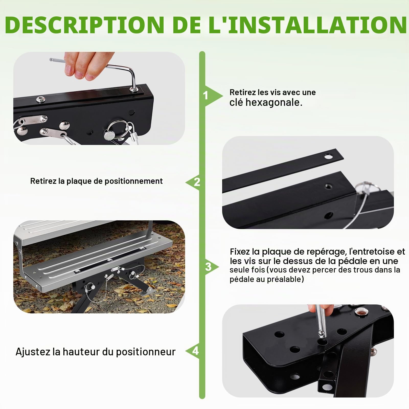 BAOSHISHAN Stabilisateur de Marche pour Camping-Car Ensemble de Support de Marche pour Camping-Car de 7cm à 29cm réglable en Hauteur, capacité de Charge : Maximum 100KG