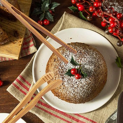 Miniatura 5 de ONERUSUS Paquete de 6 pinzas para tostadora de bambú  Pinzas reutilizables de madera de 7 pulgadas  Utensilio de cocina ideal para queso tocino