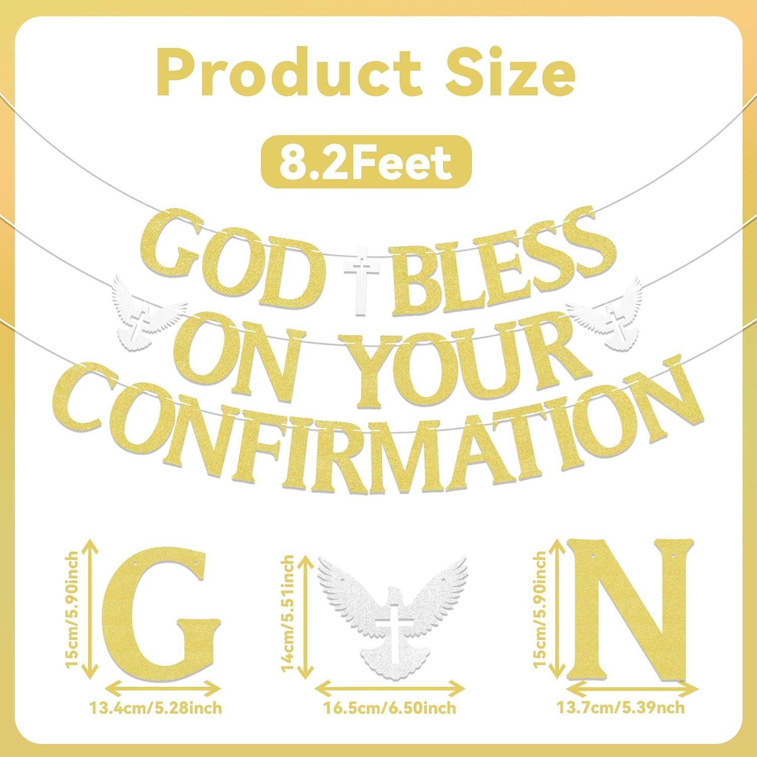 God Bless On Your Confirmation Banner - On Your Confirmation Decorations, Baptism Baby Shower Decor, Religious Christening Baby Shower Birthday Party Decorations