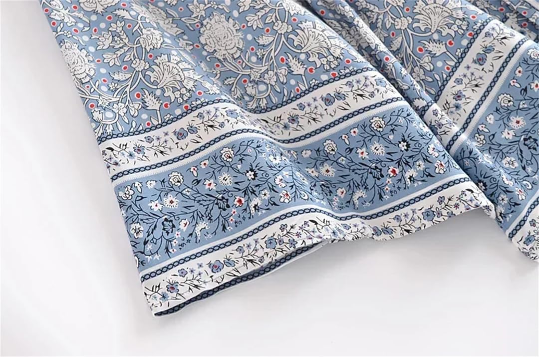 Wjnvfioo Kimono da donna con stampa floreale, maniche a pipistrello, stile bohémien, con scollo a V