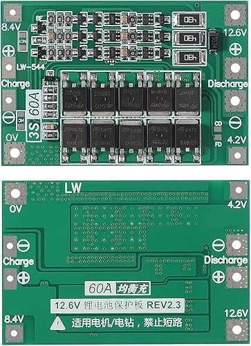 Miniatura 5 de 4PCS 3S 60A 12.6V 18650 Cargador PCB BMS Placa de protección de batería de litio de iones de litio Cargador de equilibrio Módulo de carga para motor