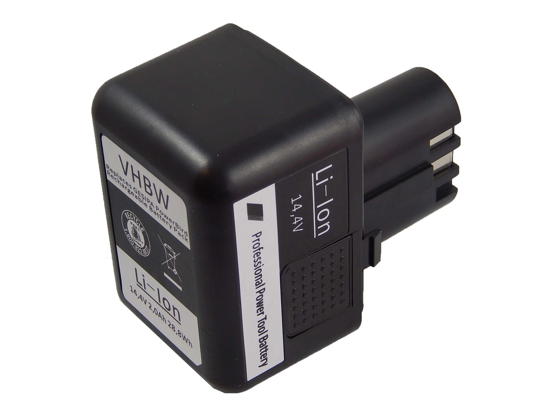 vhbw 1x batteria compatibile con Gesipa Powerbird utensile elettrico, utensile per montare rivetti ciechi (2000 mAh, Li-Ion, 14,4 V)