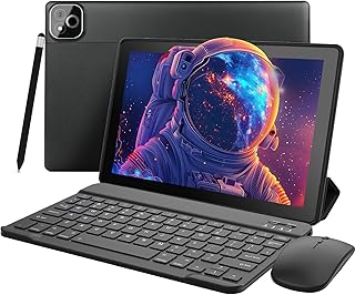 MUISOO Android 16 Tablet, Octa-Core, 34GB+128GB+1TB Expandable, Gemini AI, 6000mAh Battery, Dual Camera, WiFi 6+BT5.4, Widevine L1 GMS, 10.1 Inch Tablet with Case, Keyboard, Mouse…