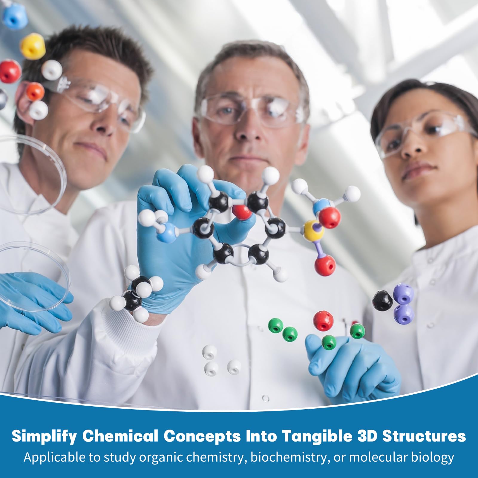 135-teiliges Modellbausatz für organische Chemie, tragbare molekulare Modellbausätze für Chemieunterricht, Orgo-Modellierset für Schüler und Lehrer, organisches und anorganisches Lernen