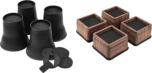 BTSD-home Elevadores de cama ajustables, paquete de 8 elevadores de cama de 2,4 o 6 pulgadas, adecuados para sofá, mesas, escritorio y sofá