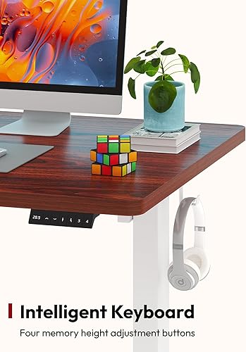 Miniatura 8 de SANODESK Escritorio eléctrico de pie de 48 x 30 pulgadas, escritorio de pie ajustable en altura con controlador de 2 botones, escritorio ergonómico