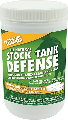 Airmax Stock Tank Defense, Limpiador de Canal de Agua para Ganado, Limpieza de Tanques Potables para Caballos, Ganado, Cabras y Pollos, Tabletas de
