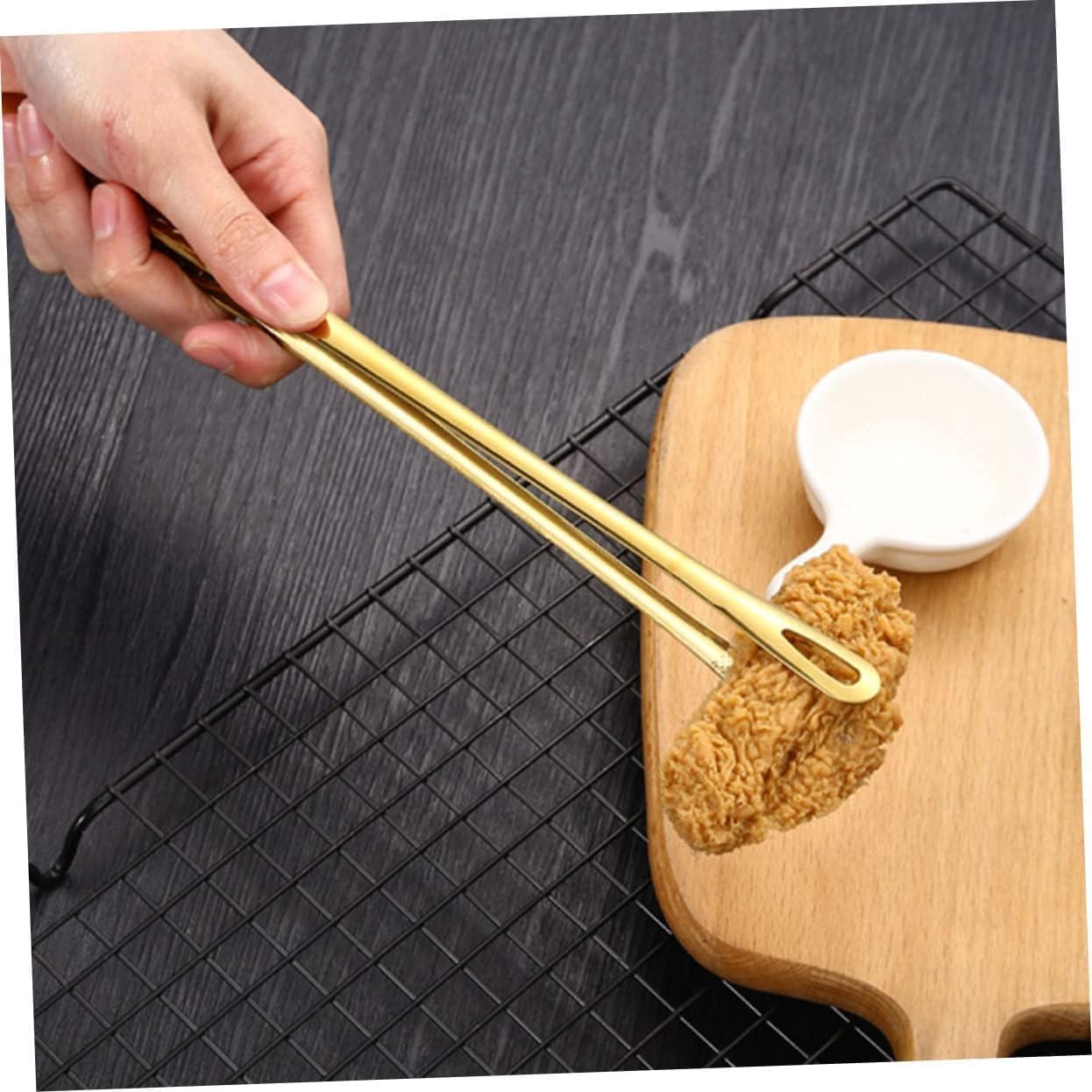 1pcs BBQ Tongs Appetizer Tongs Bun Clips Cake Tongs Food Tweezers Food Tongs(Silver)