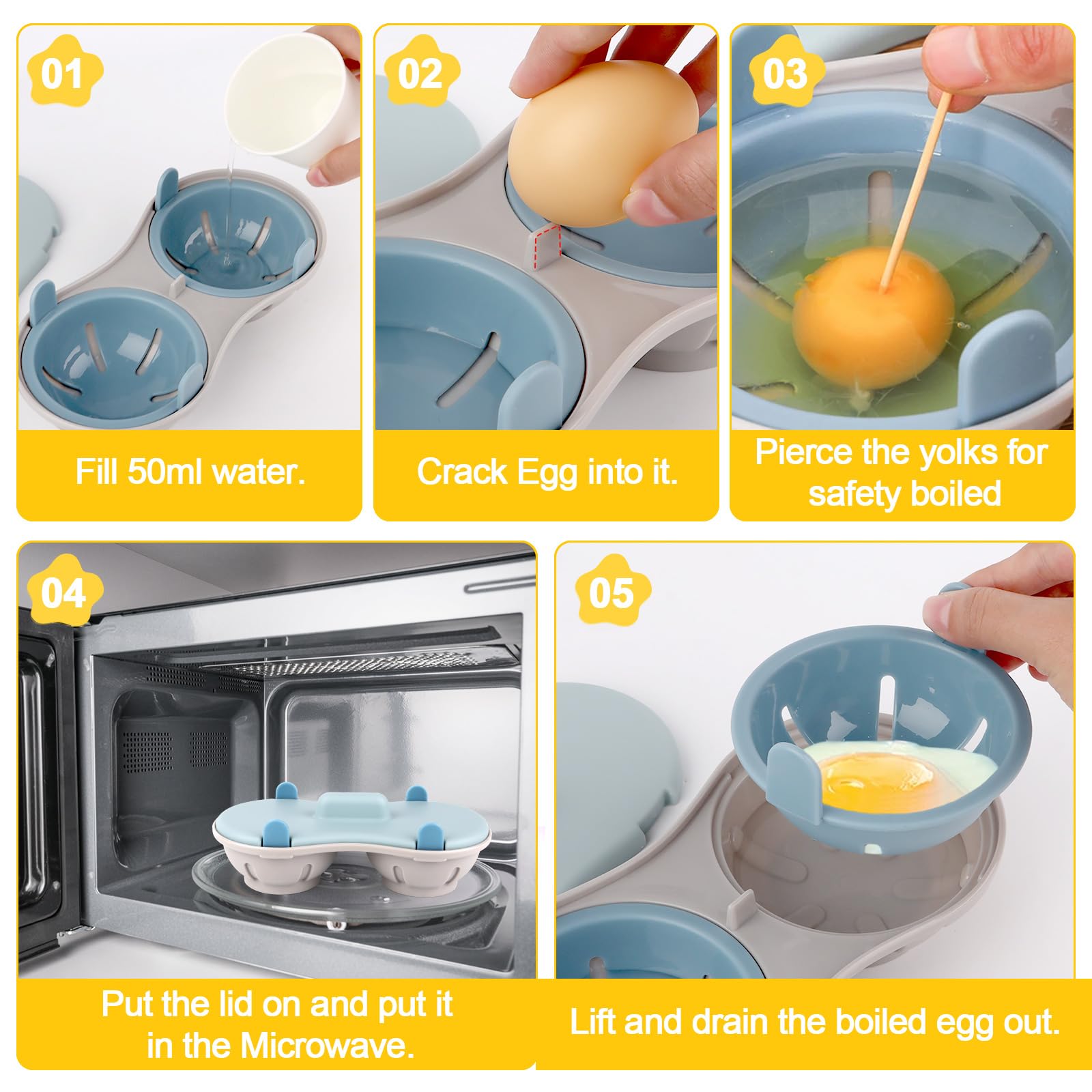 Cuit Oeuf Micro Onde Cuiseur À Œufs À Micro-Ondes Cuiseur À Œufs Pour Jusqu'À 4 Œufs[P1188] - Electroménager Cuisson Oeuf Micro Onde