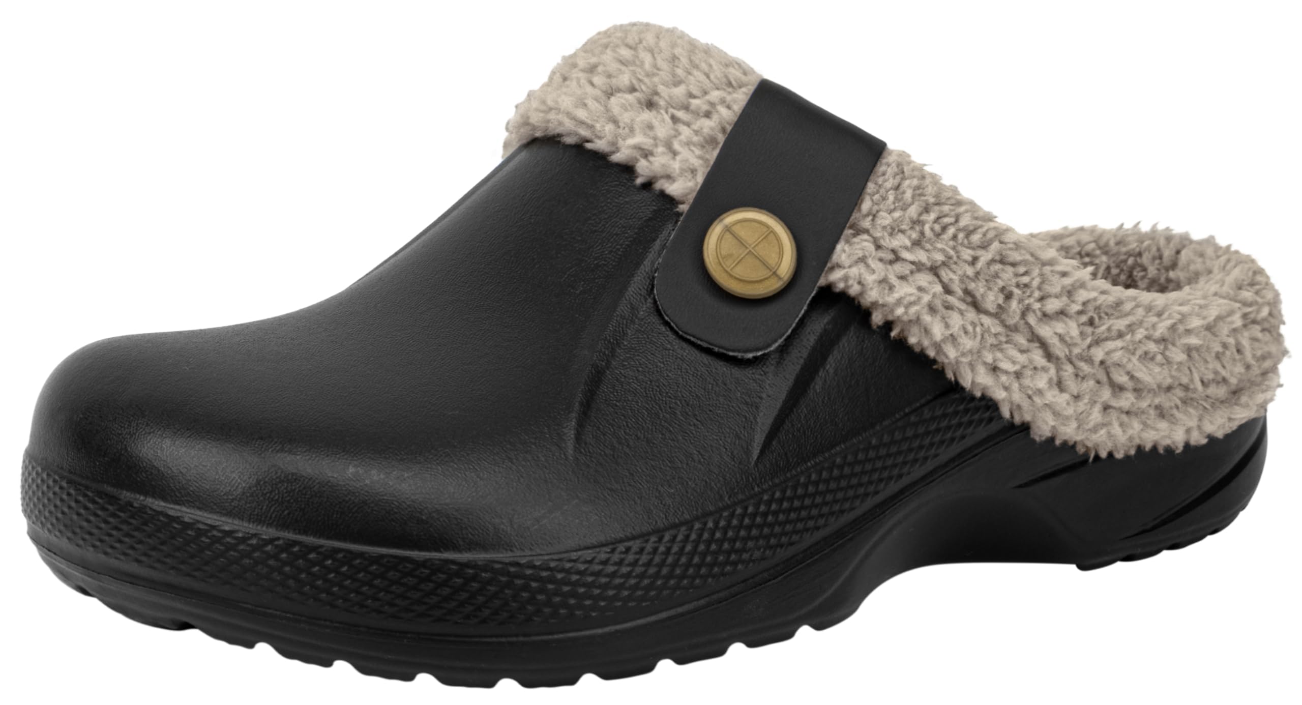 ChayChax Womens Mens Fur Lined Clogs Waterproof Winter Fuzzy Slippers Indoor Ourdoor