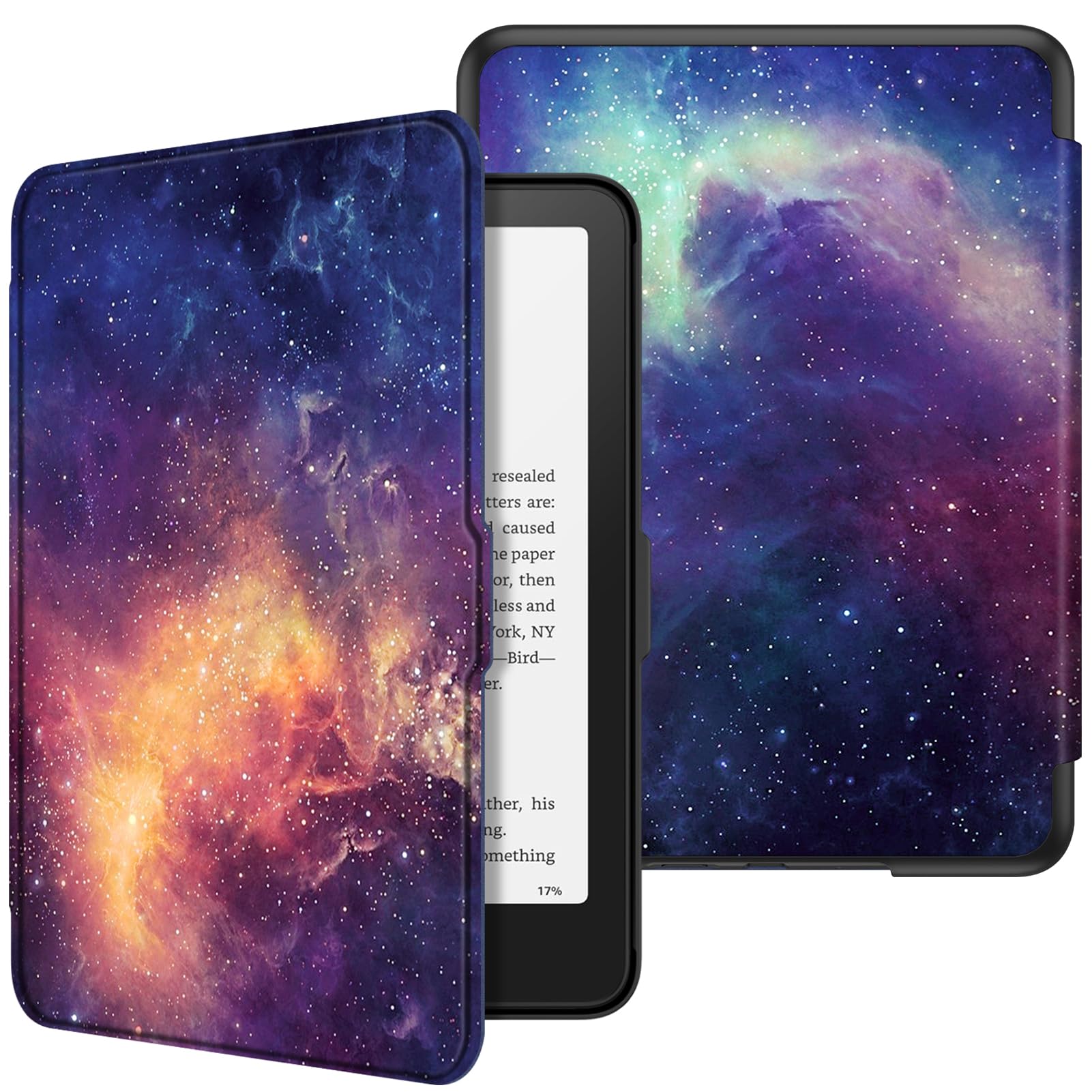 Fintie Case for 7" All-New Kindle Paperwhite (12th Generation, 2024) and Kindle Colorsoft - Slim Lightweight Shell PU Leather Protective Cover with Auto Sleep/Wake, Galaxy
