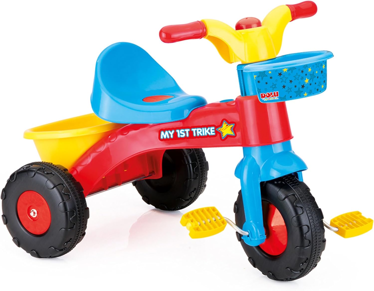 Dolu My First Trike Ride On Toddler Tricycle with Horn and Durable Plastic Construction for Kids Ages 2 to 5, Indoor and Outdoor Play, Red