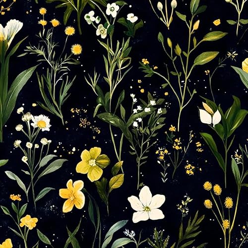 Miniatura 11 de Papel tapiz floral azul oscuro para despegar y pegar, papel tapiz de hojas de oro, papel de contacto para gabinetes, papel de pared autoadhesivo