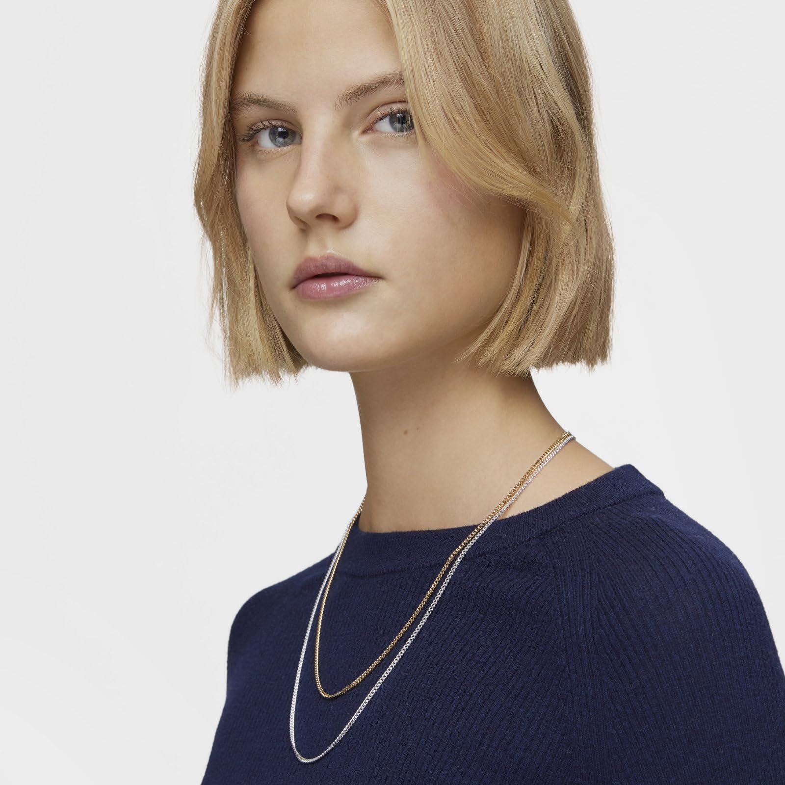 TOUS Cadena Mediana para Mujer de Plata de Primera Ley Cordón, 60 cm de Largo, Colección Basics