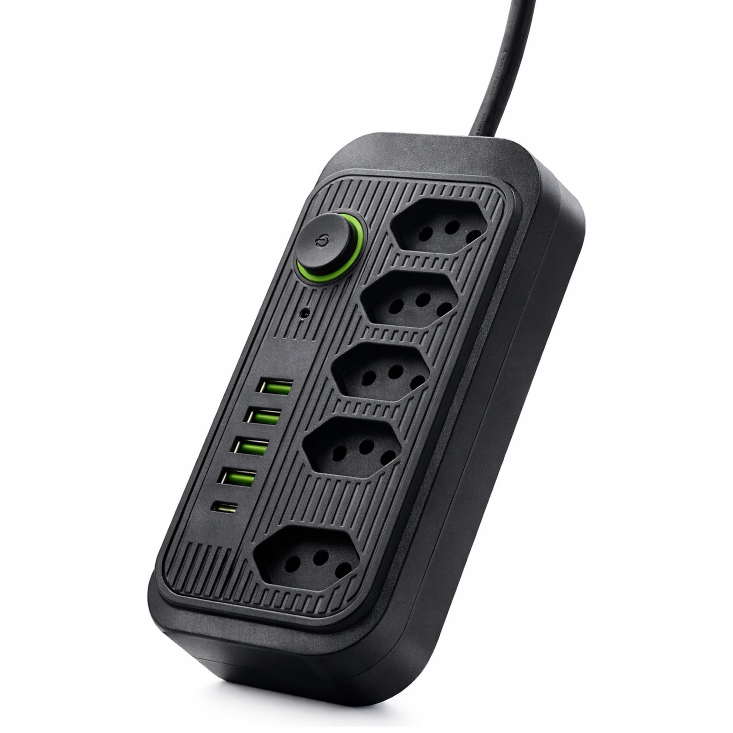 Extensão Elétrica, 5 Tomadas + 4 Interfaces USB's + 1 Interface USB-C – Filtro de Linha