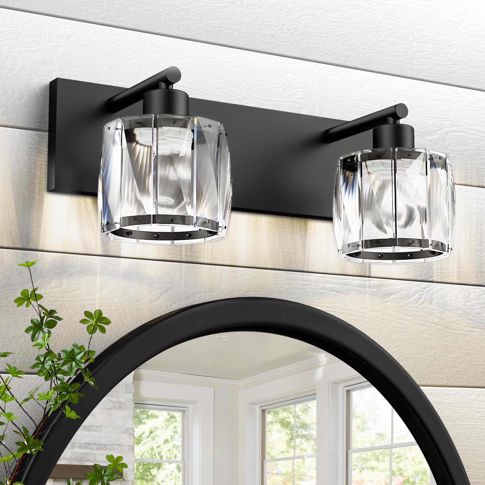 VOLISUN Crystal Vanity Lights for Bathroom, 2 Light Bathroom Vanity ...