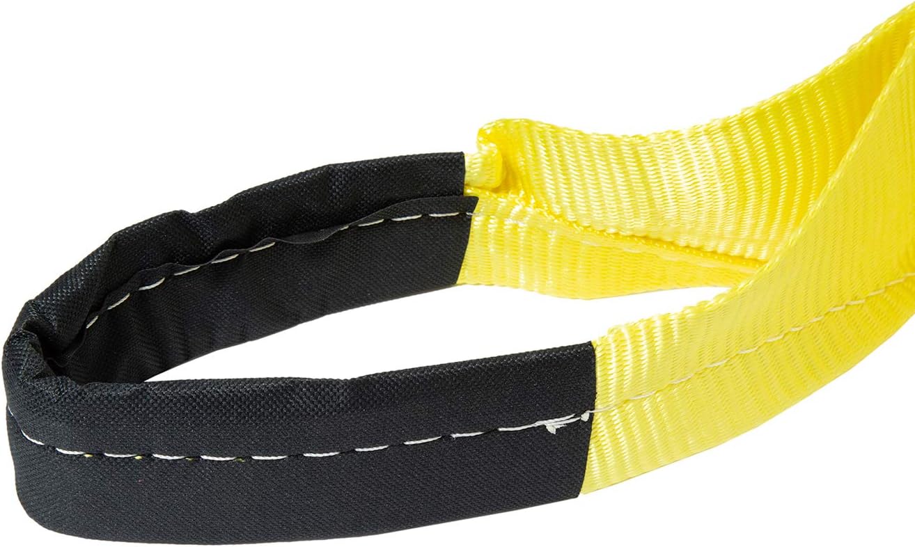 RPS Outdoors TOW-113 Yellow 4" x 30' Deluxe Recovery Tow Strap (20,000 lb Break Strength) : Automotive