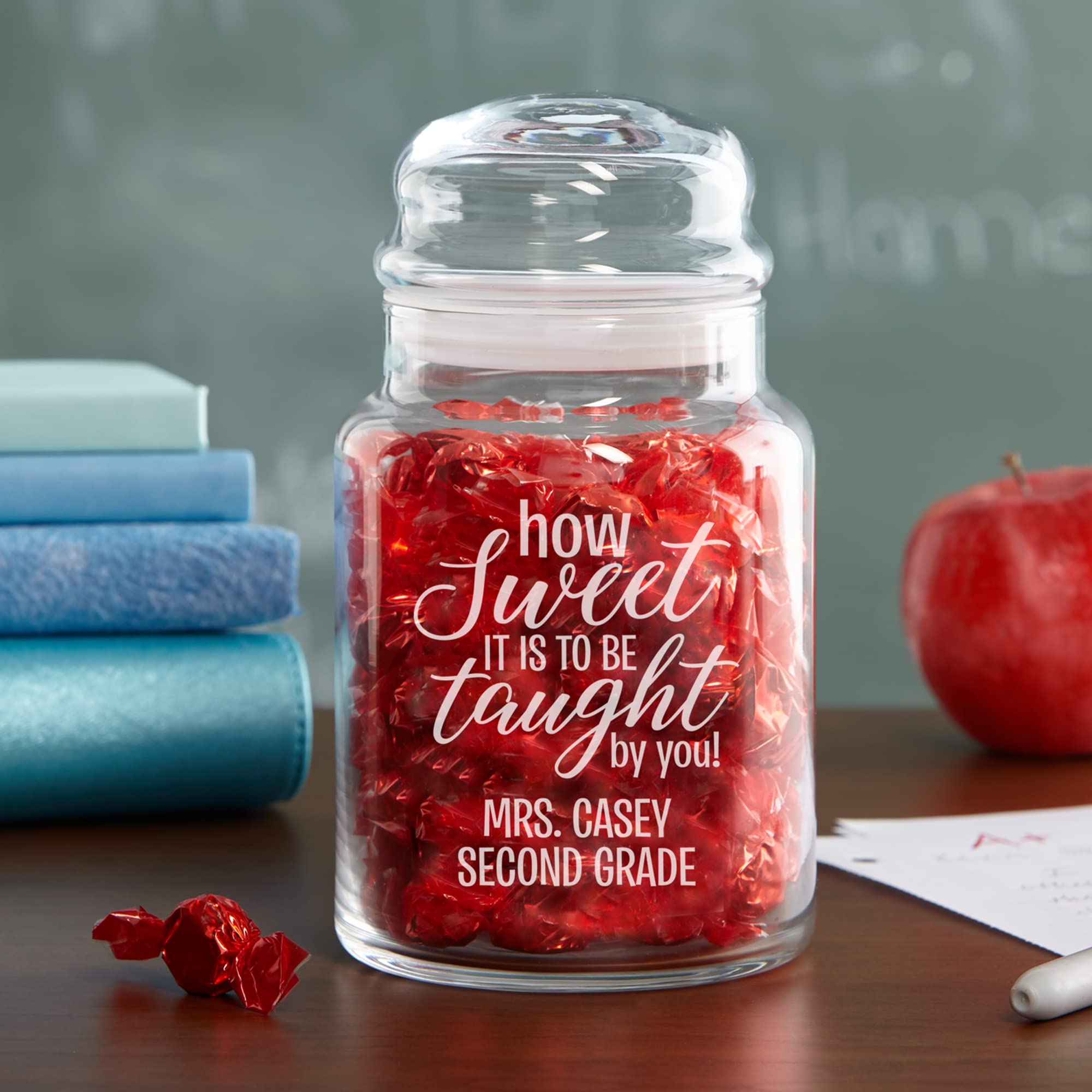 Let's Make Memories Personalized Teacher Candy Jars - Teacher Appreciation Gift - How Sweet It Is