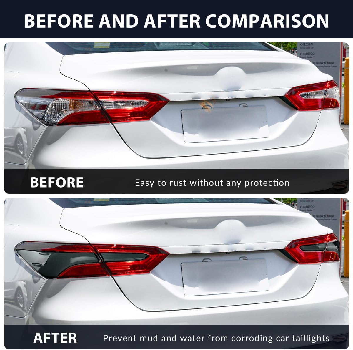 Tail Light Cover Compatible for 2018 2019 2020-2023 2024 Toyota Camry Accessories Tail Light Lamp Guard Trim Frame