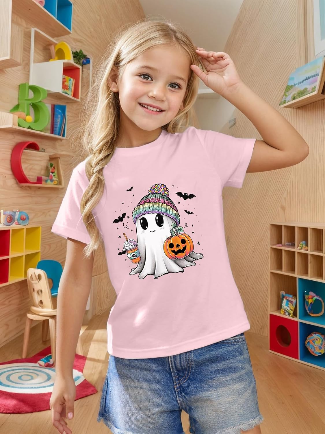 Toddler Halloween Shirt Baby Boy Girls Ghost Pumpkin Tshirts Kids Fall Spooky Season Short Sleeve Tee Tops - Image 2