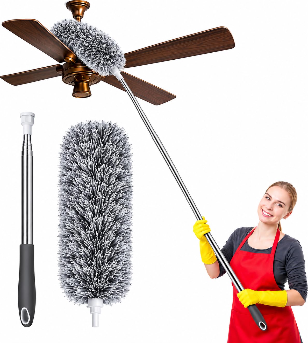Microfiber Feather Duster - Extendable Cleaning Kit -10