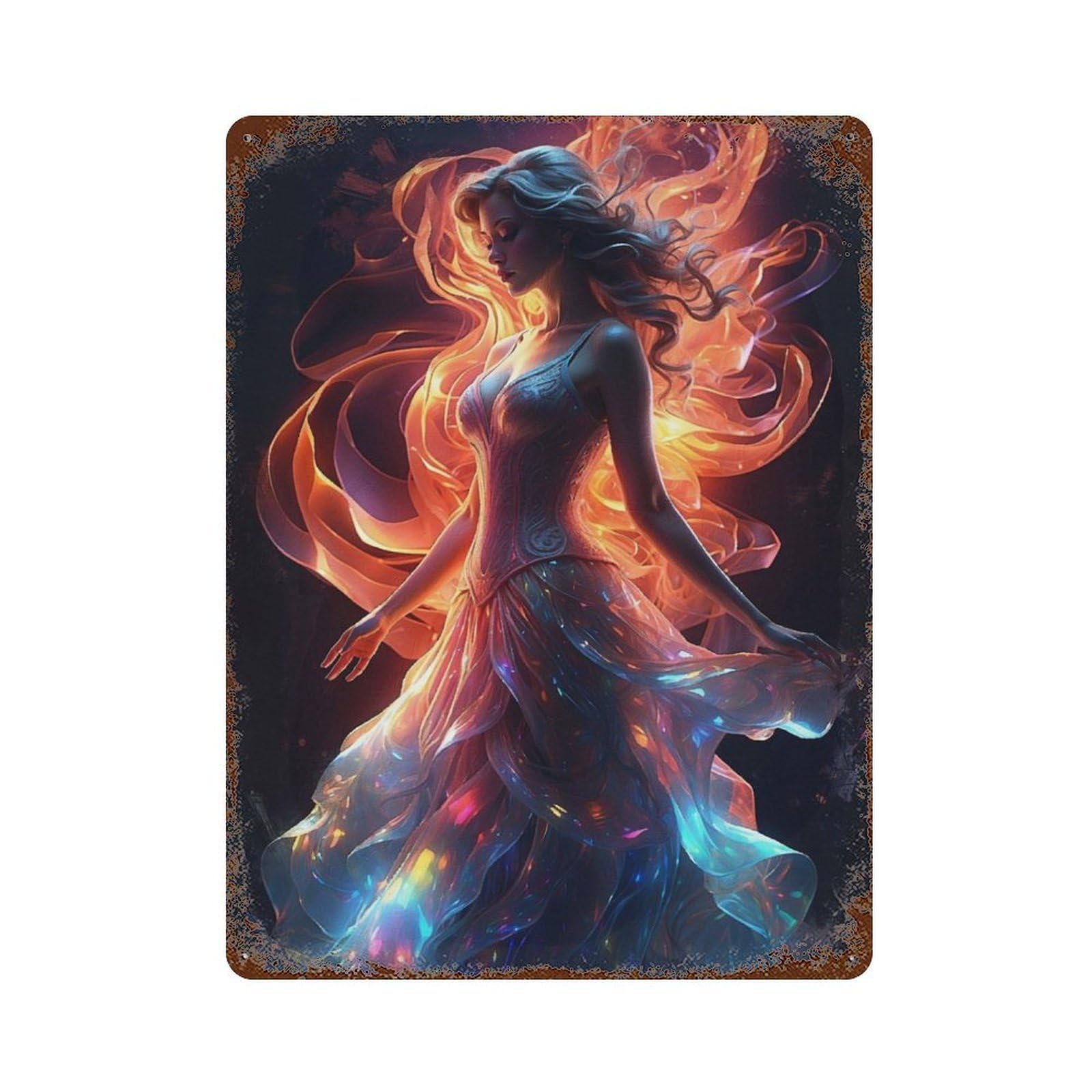 Dancing in Silks Decorative Tin Sign 15.7"x11.8", Ideal for Garage, Bar And Workshop Decor