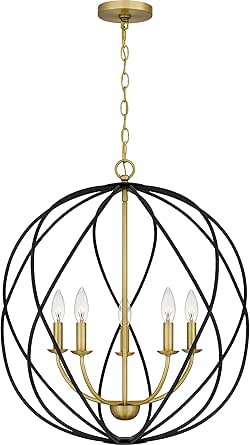 Quoizel Bryn 5-Light Aged Brass Pendant Light