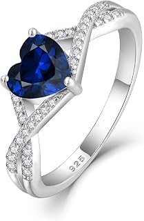 925 Sterling Silver Infinity Heart Ring Birthstone promise Ring for Women Wedding Engagement Birthday Jewelry