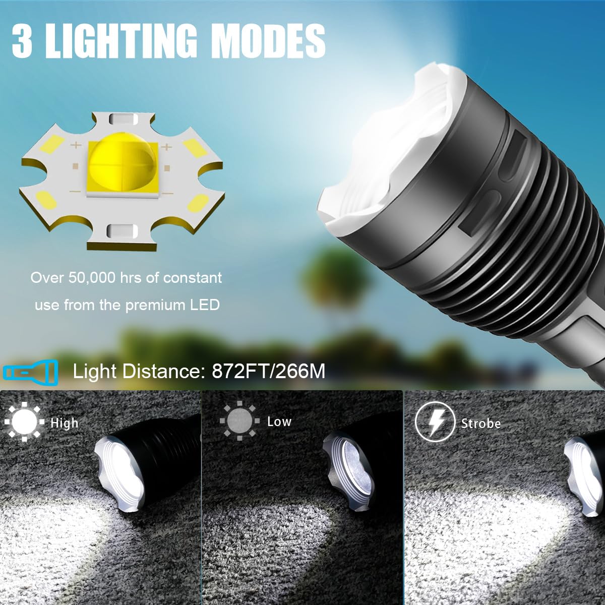 Tauch-Taschenlampe, 3000 lm, IPX8, wasserdicht, 3 Modi, Unterwasserlicht zum Schnorcheln, ideales Geschenk für Taucher und Unterwassersportbegeisterte