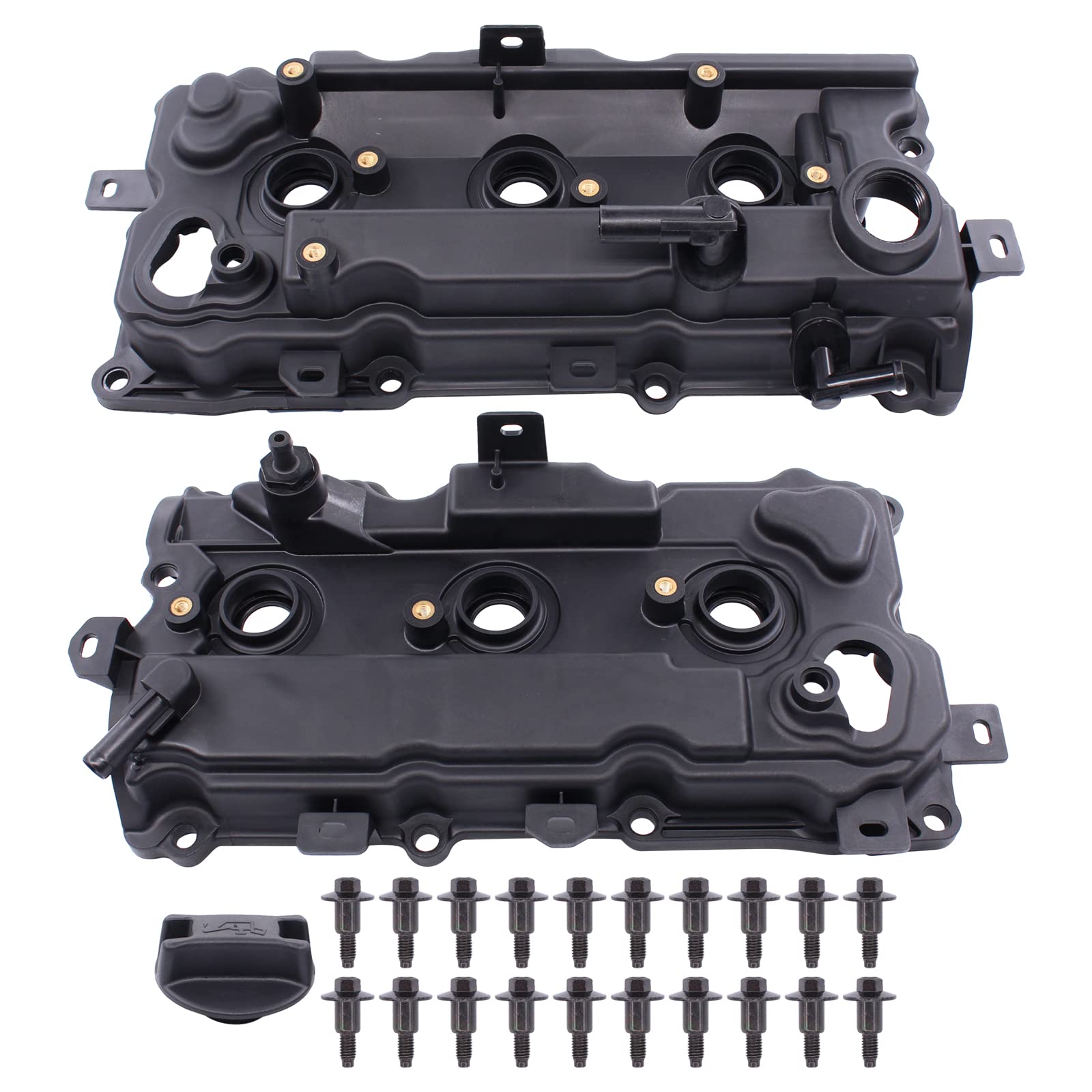 NewYall Left and Right Engine Valve Cover with Cap Bolts Gaskets for Nissan Altima 3.5L 2007-2014, Pathfinder 3.5L 2013-2014, Infiniti JX35 3.5L 2013, QX60 3.5L 2014