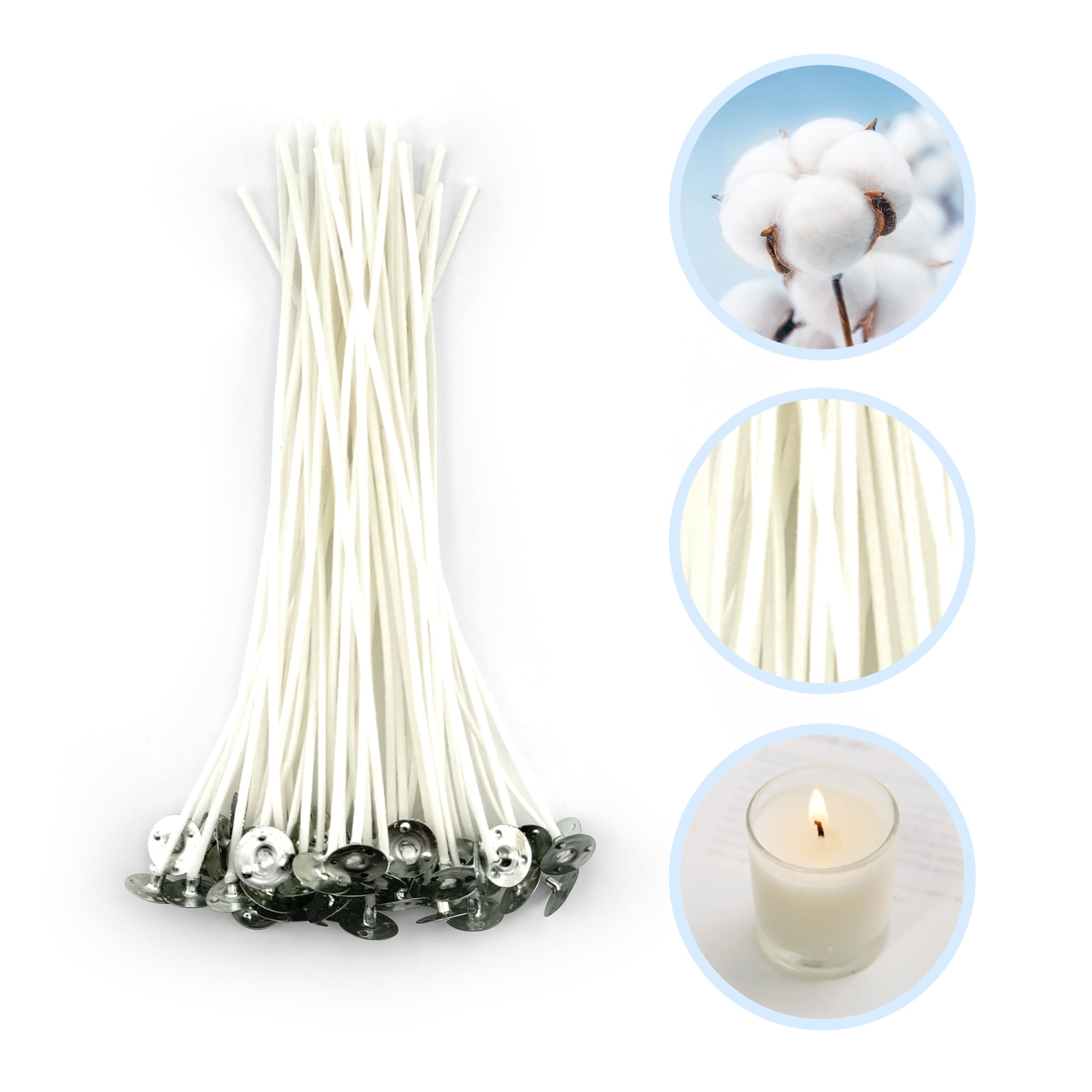 Lot De 50 Mèches De Bougie 15 Cm - Mèches Plates Pour Bougies Cirées