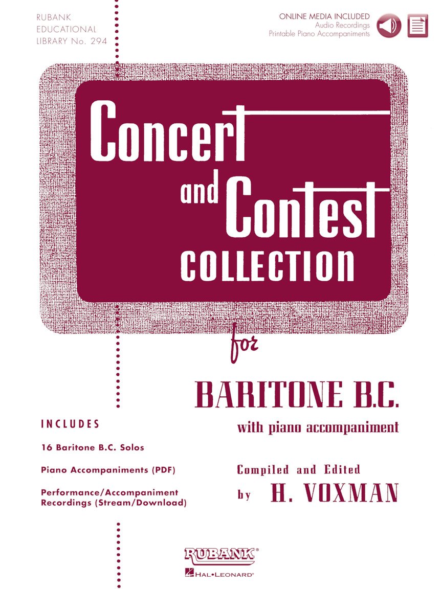 Recueil Concert and Contest Collection pour baryton clé de fa et piano