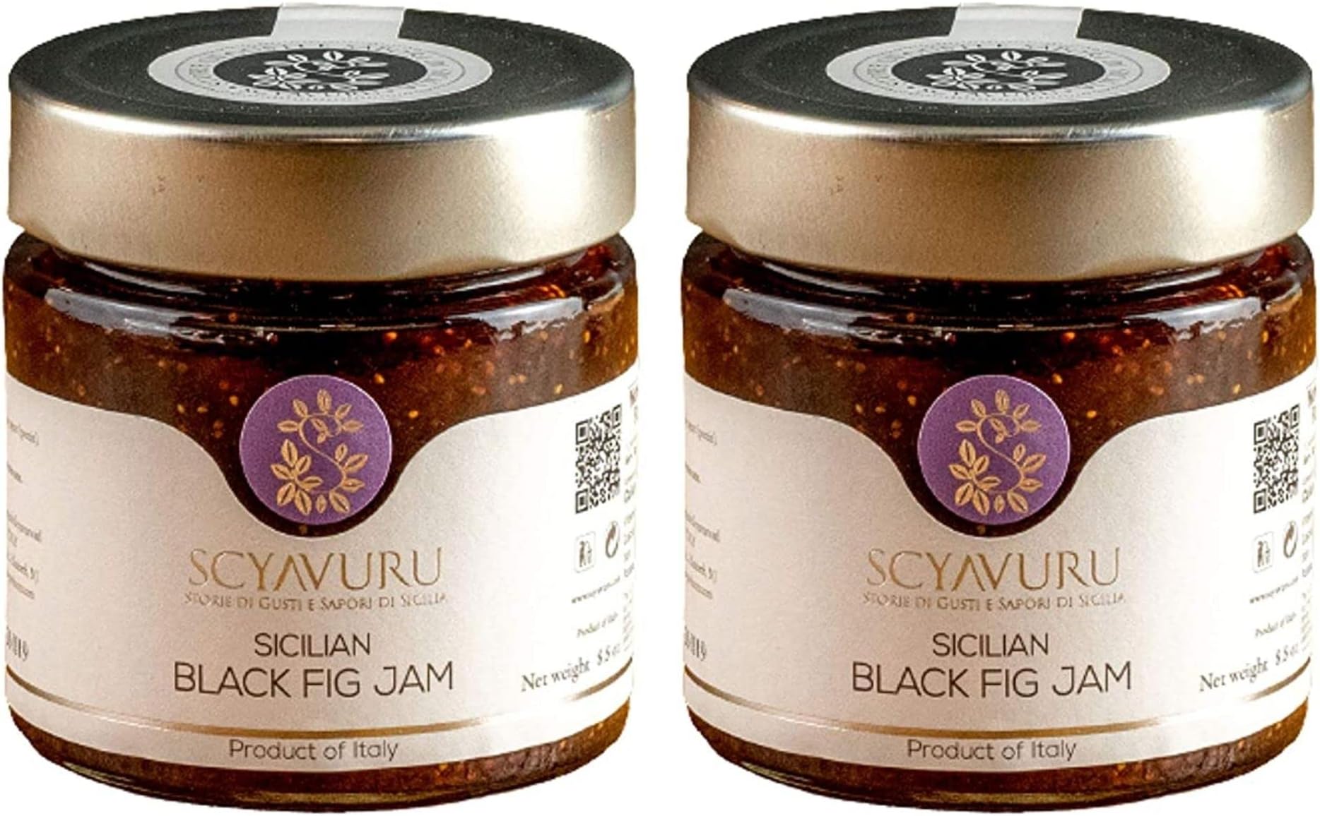 Scyavuru Black Fig Jam, 8.8 ounce (Pack of 2)