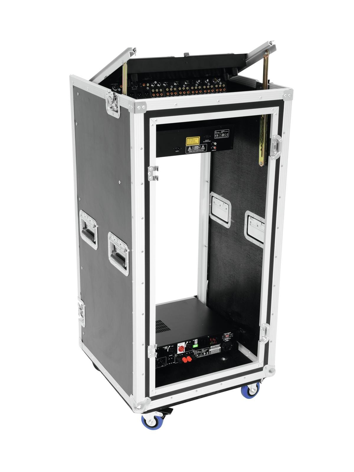 ROADINGER Spezial-Kombi-Case Profi, 20HE mit Rollen | Flightcase mit Rollen