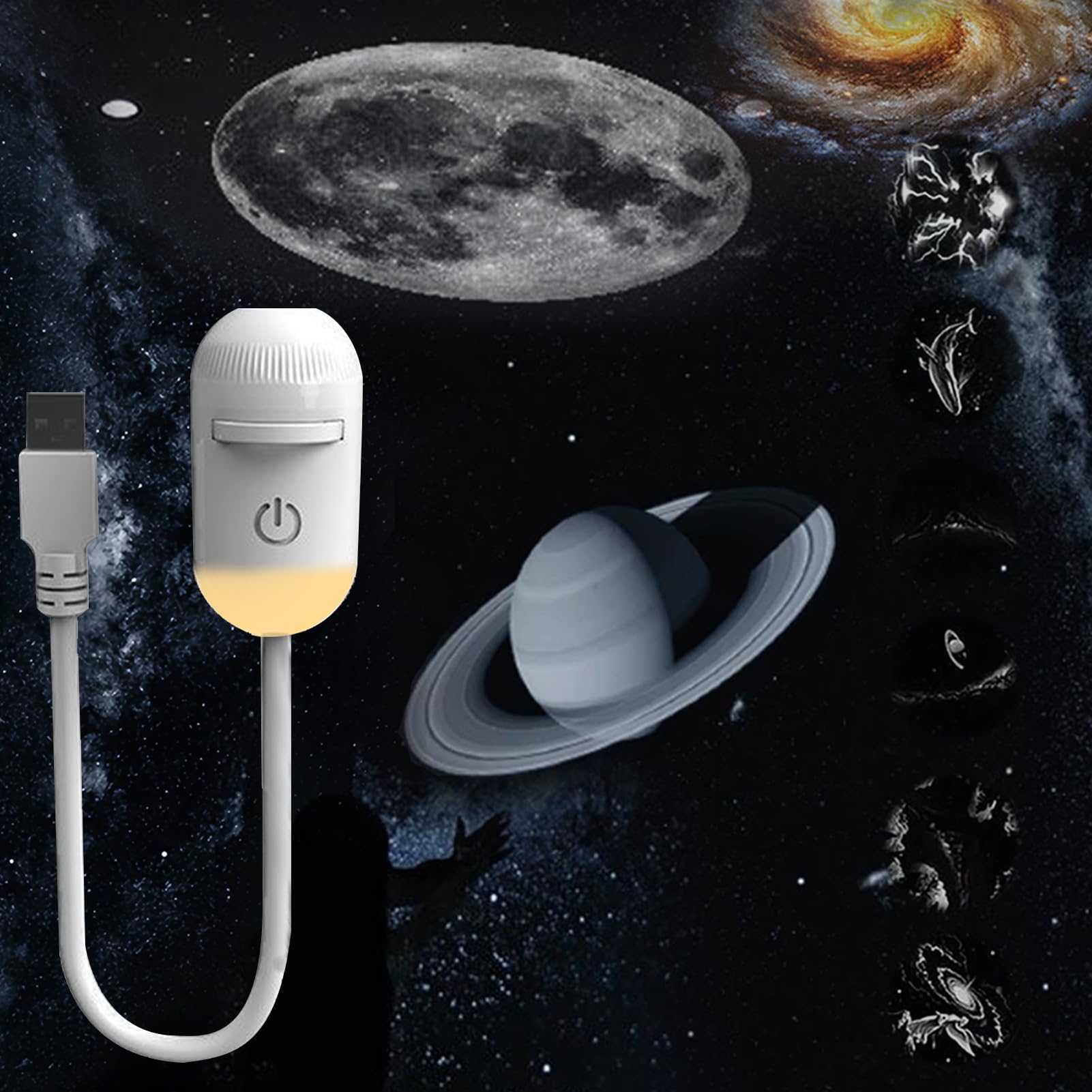 CHENRI 2-in-1 Starry Night Light Projector, Sternenhimmel Projektor mit Dimmbarer Nachtlicht, 360° verstellbarer USB LED Sternenlicht Projektor, Sternprojektor für Schlafzimmer, Auto, Party (6PCS)