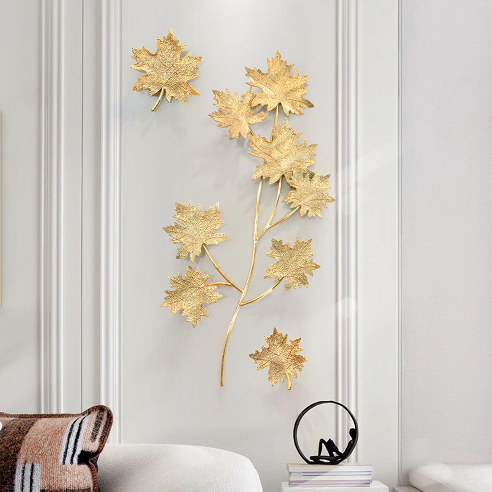 Maple Leafs Ornament Maple Leaf And Branch Metal Wall Hanging, Metal