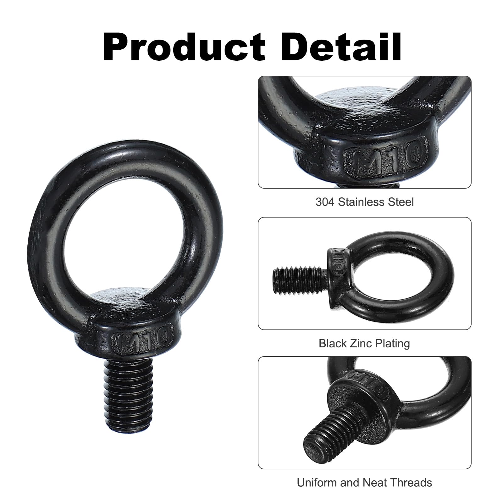PATIKIL Lifting Eye Bolts M10 x 18mm - Image 3