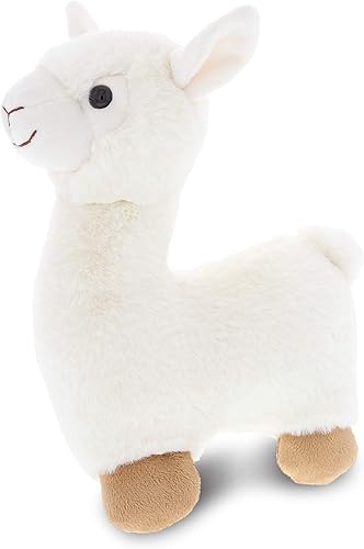 DolliBu Peluche de llama blanca súper suave, para niños y adultos, regalo de llama, lindos animales de peluche para niñas y niños, 11 pulgadas