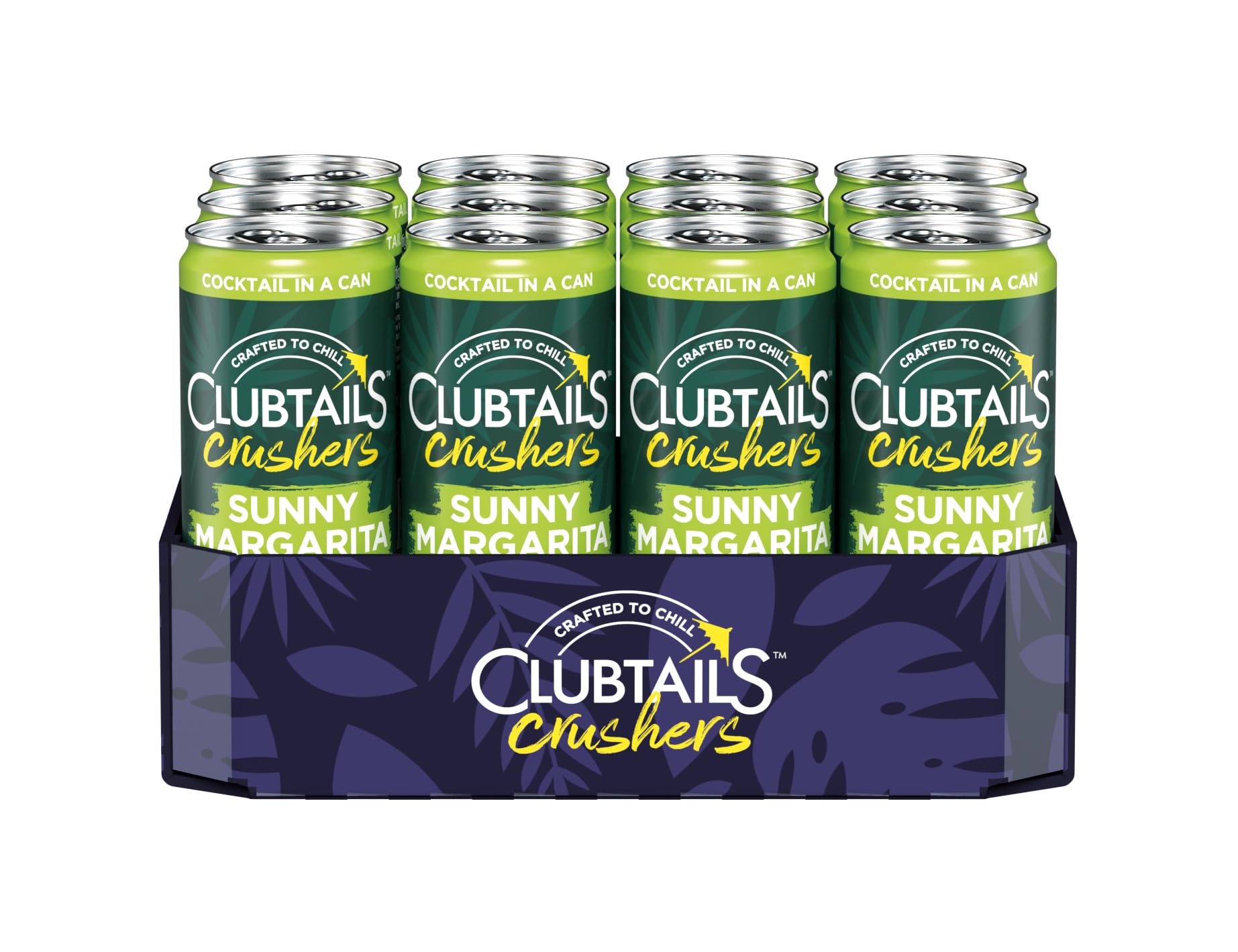 Clubtails | Sunny Margarita | Cocktail in der Dose | Erfrischend mit einem Hauch von Kohlensäure | Fertig gemischt - Ready to drink | Alkoholhaltig (Alk. 10,1% Vol) | 12 x 250 ml Dose