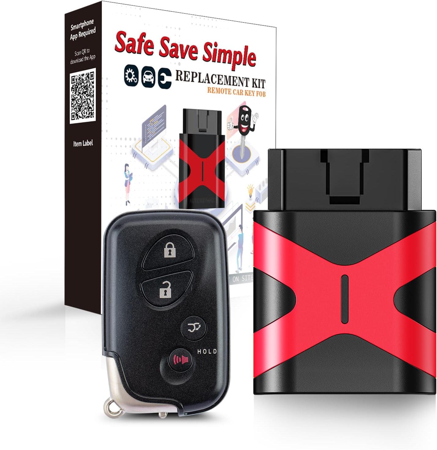 Remote Key Fob Replacement, Programmable Keyfob, Replacement Car Keys and Fob for 2010-2015 Lexus RX350 RX450H GX460 CT200H Smart Remote HYQ14ACX 271451-5290