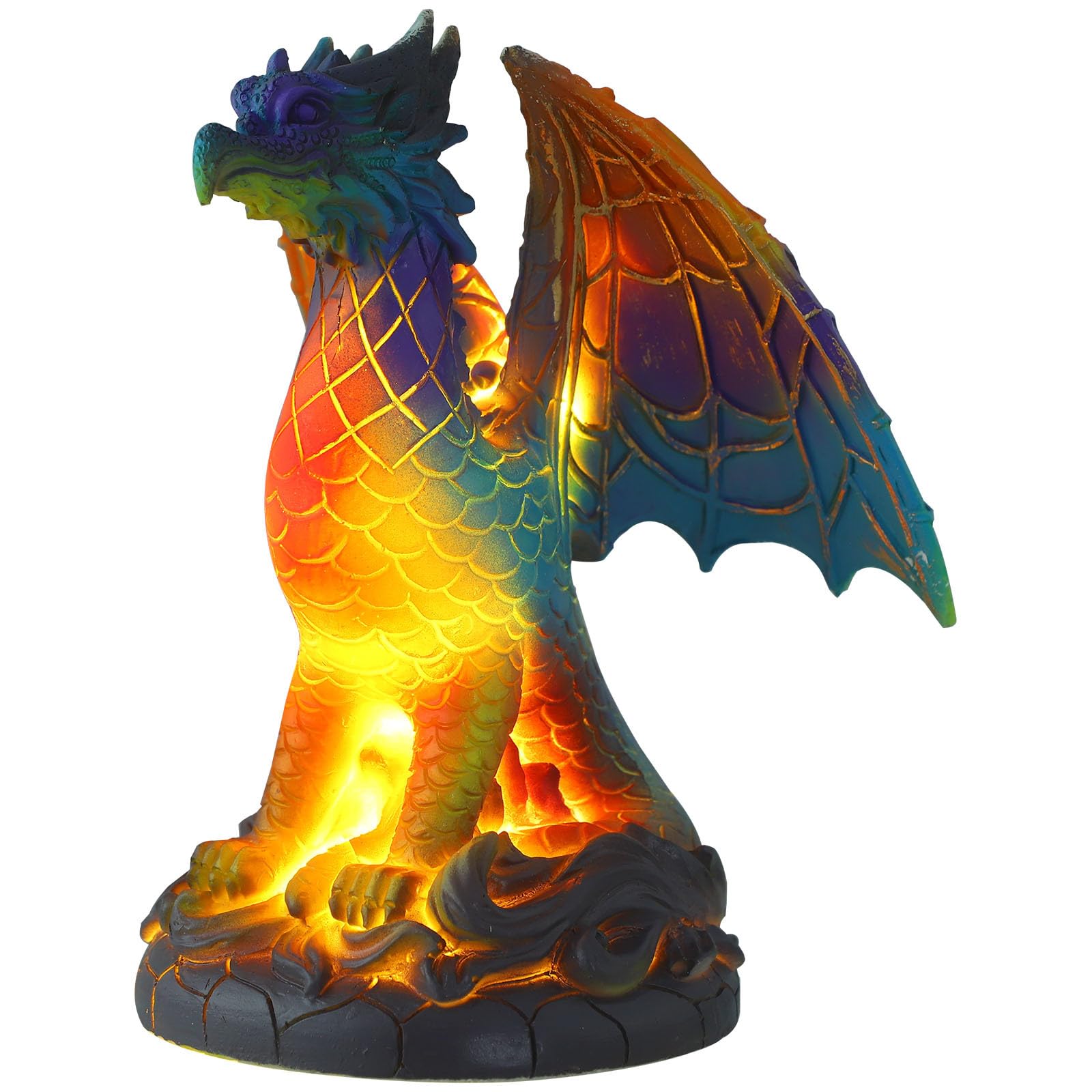 Lampe de Table Dragon en Résine LED Unique Illumination Chaleureuse, Lampe de Bureau Décorative Moderne pour Chambre et Salon