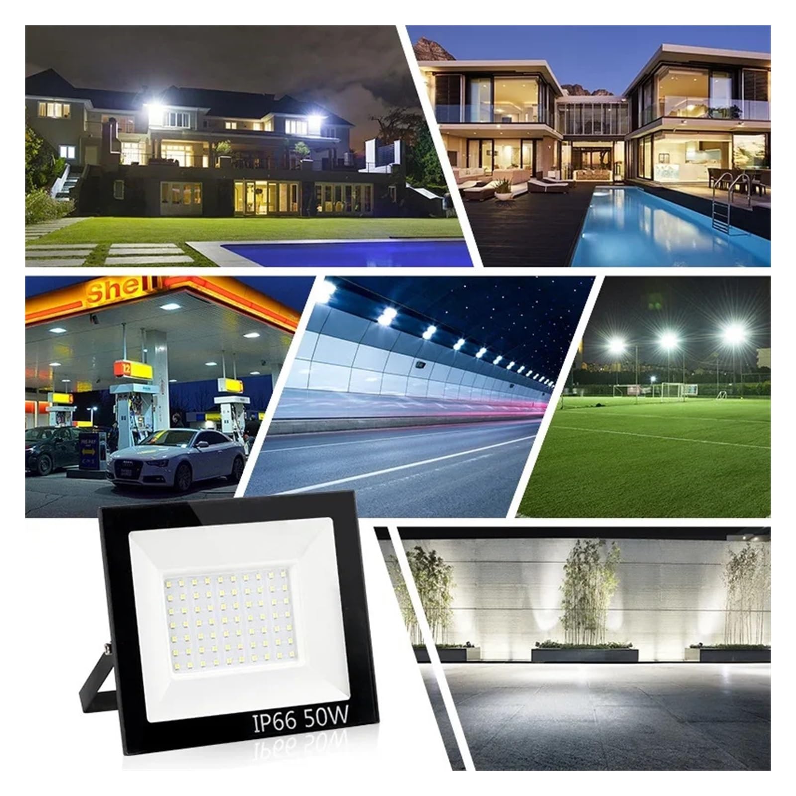 Światło ciekłokrystaliczne Światło halogenowe LED Pir czujnik ruchu 100W zewnętrzny wodoodporny reflektor reflektor światło uliczne kinkiet oświetlenie ogrodowe Super jasne i energooszczędne(50W)
