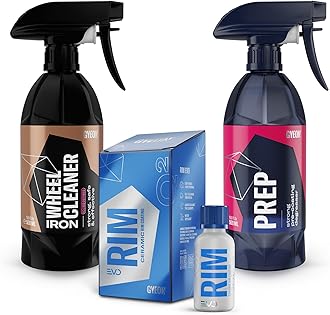 Wheel Coating System – Rim 30ml Ceramic Wheel Sealant, Iron Wheel Cleaner 500ml & Prep 500ml for Safe Decontamination and Long-Lasting Rim Protection