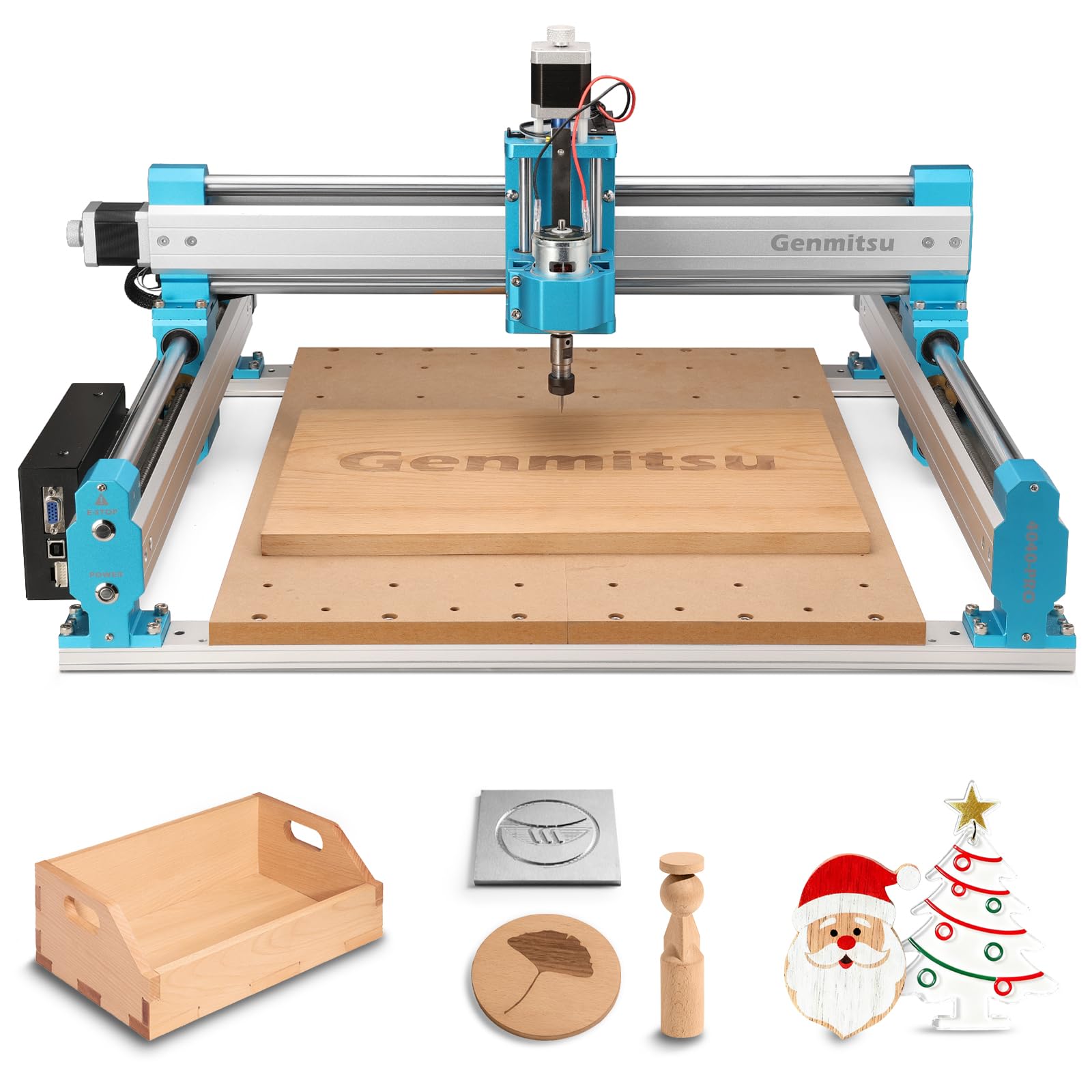 Genmitsu CNC Router Machine 4040-PRO for Metal Acrylic Cutting Milling, GRBL Control, Lead Screw Driven, 3 Axis Engraving, Working Area 15.7” x 15.7” x 3.1”