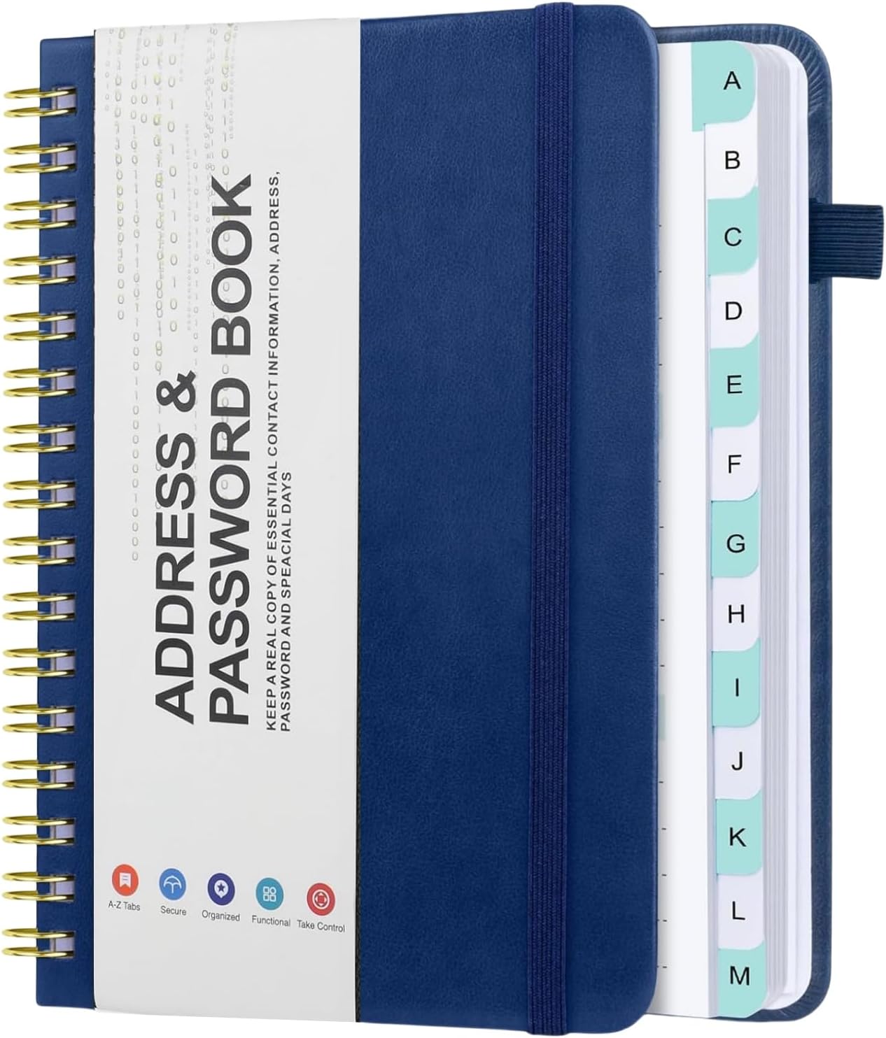 Address and Password Book with Alphabetic tabs, Address Organizer with ...