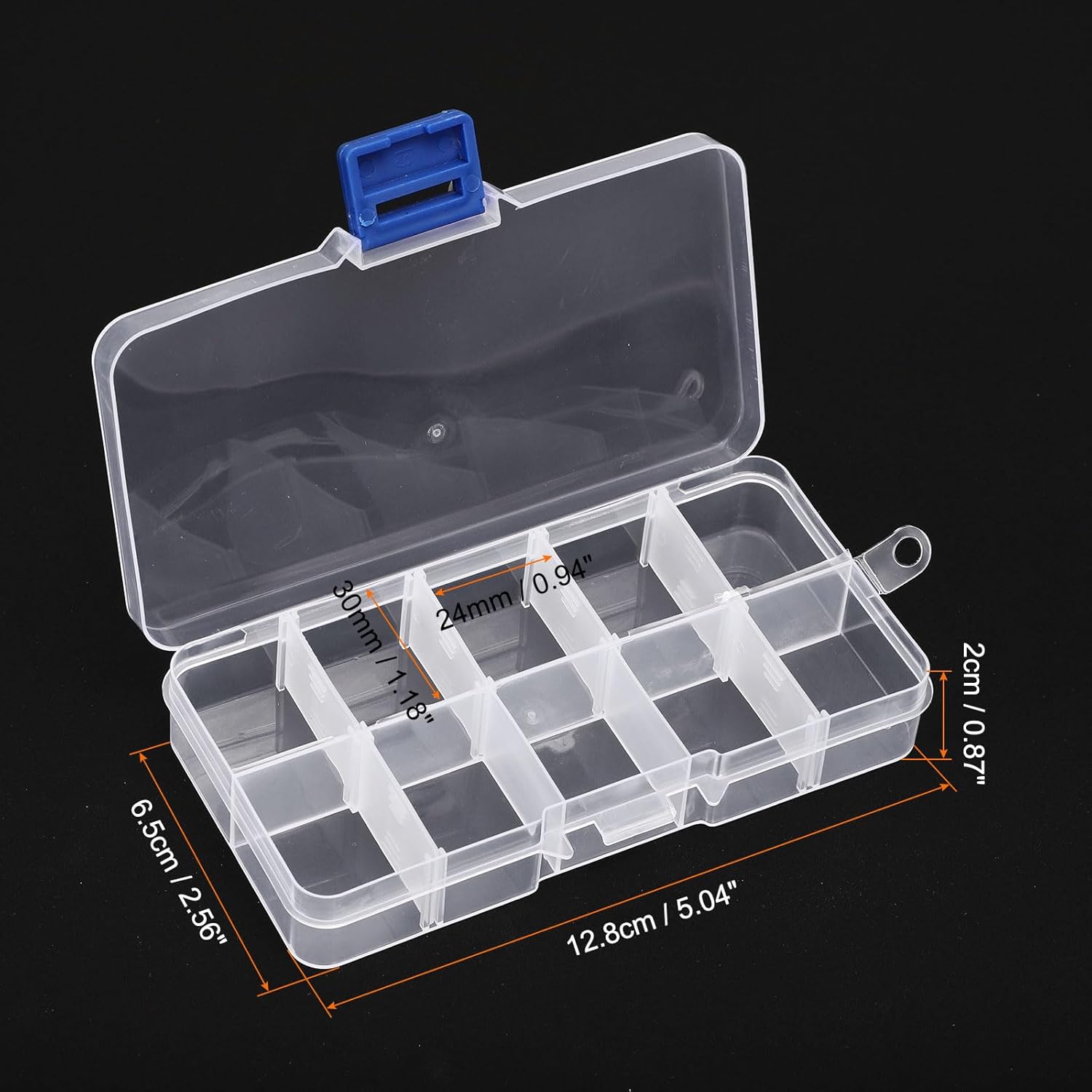 HARFINGTON 4pcs Component Storage Box 10 Grids PP Electronic Organizer Box with Adjustable Driver Hardware Containers Tools Boxes for Small Accessories